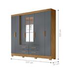 Guarda Roupa 8 Portas Com Espelho Chicago Freijó Cinza