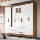 Guarda Roupa 8 Portas Com Espelho Chicago Naturale Branco