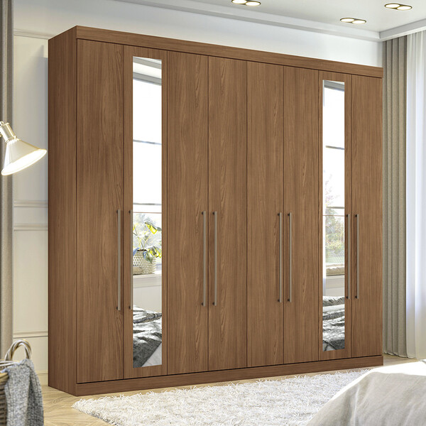 Guarda Roupa 8 Portas Com Espelho Havana Master Vip Santos An