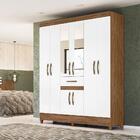 Guarda Roupa 8 Portas Com Espelho Naturale Branco 835026