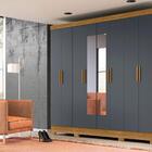 Guarda Roupa 8 Portas Com Espelho Superagui Freijó Cinza