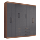 Guarda Roupa 8 Portas E Cômoda Mandarim Jatobá Areia