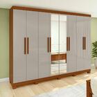 Guarda Roupa 8 Portas Easy Slim Com Espelho E Pés Frassino Of