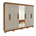 Guarda Roupa 8 Portas Easy Slim Com Espelho E Pés Frassino Of