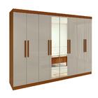 Guarda Roupa 8 Portas Easy Slim Com Espelho Frassino / Off Wh