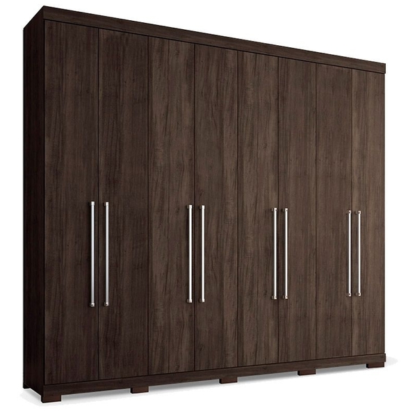 Guarda Roupa 8 Portas Itália Vip E Pés Café