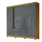 Guarda Roupa 8 Portas San Lorenzo Plus Freijó Cinza Moval 2,3