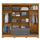 Guarda Roupa 8 Portas San Lorenzo Plus Freijó Cinza Moval 2,3