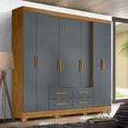 Guarda Roupa 8 Portas San Lorenzo Plus Freijó Cinza Moval 2,3