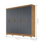 Guarda Roupa 8 Portas Superagui Freijó Cinza