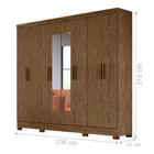 Guarda Roupa 8 Portas Ward Castanho Wood Com Espelho