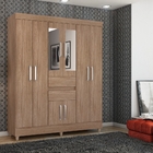 Guarda Roupa 8p Com Espelho Jena Nogal