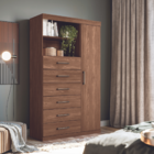 Guarda Roupa 9 Gavetas E Armário  Boreal Jatobá Areia