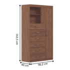 Guarda Roupa 9 Gavetas E Armário  Boreal Jatobá Areia