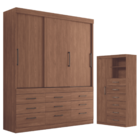 Guarda Roupa 9 Gavetas E Armário  Boreal Jatobá Areia