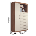 Guarda Roupa 9 Gavetas E Armário Borea Jatobá Areia