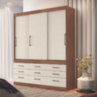 Guarda Roupa 9 Gavetas E Armário Borea Jatobá Areia