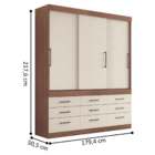 Guarda Roupa 9 Gavetas E Armário Borea Jatobá Areia