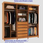 Guarda Roupa  6 Portas 5 Gavetas 100% Mdf Valencia Freijó