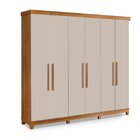 Guarda Roupa  6 Portas 5 Gavetas 100% Mdf Valencia Freijó/off