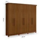 Guarda Roupa  6 Portas 5 Gavetas 100% Mdf Valencia Nogueira