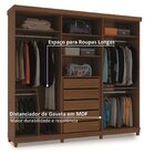 Guarda Roupa  6 Portas 5 Gavetas 100% Mdf Valencia Nogueira