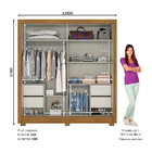 Guarda-roupa / Roupeiro Henn 2 Portas De Correr 4 Gavetas Be1