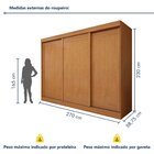 Guarda Roupa  Nice 3 Portas 4 Gavetas
