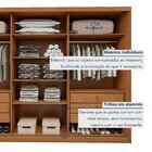 Guarda Roupa  Ollie 3 Portas 6 Gavetas 6 Prateleiras 100% Mdf