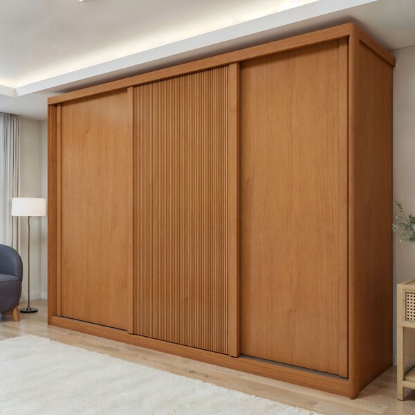 Guarda Roupa  Ollie 3 Portas 6 Gavetas 6 Prateleiras 100% Mdf