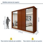 Guarda Roupa  Ollie 3 Portas 6 Prateleiras 6 Gavetas 100% Mdf