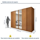 Guarda Roupa  Ollie 6 Portas 6 Gavetas 6 Prateleiras 100% Mdf