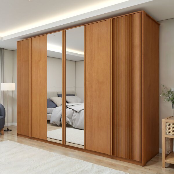 Guarda Roupa  Ollie 6 Portas 6 Gavetas 6 Prateleiras 100% Mdf