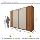 Guarda Roupa  Ollie 6 Portas 6 Gavetas 6 Prateleiras 100% Mdf