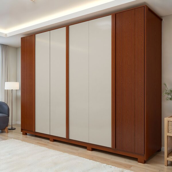 Guarda Roupa  Ollie 6 Portas 6 Gavetas 6 Prateleiras 100% Mdf