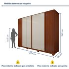 Guarda Roupa  Ollie 6 Portas 6 Gavetas 6 Prateleiras 100% Mdf