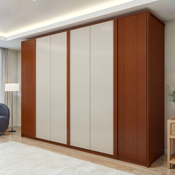 Guarda Roupa  Ollie 6 Portas 6 Gavetas 6 Prateleiras 100% Mdf