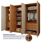 Guarda Roupa  Ollie 6 Portas 6 Gavetas 6 Prateleiras 100% Mdf