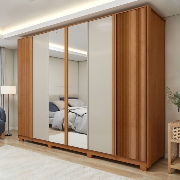 Guarda Roupa  Ollie 6 Portas 6 Gavetas 6 Prateleiras 100% Mdf