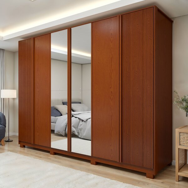 Guarda Roupa  Ollie 6 Portas 6 Gavetas 6 Prateleiras 100% Mdf