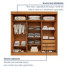 Guarda Roupa  Saion Plus 3 Portas 3 Gavetas Super Glass