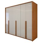 Guarda Roupa  Style 6 Portas 4 Gavetas 100% Mdf  Amêndoa Clea