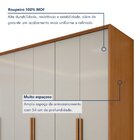Guarda Roupa  Style 6 Portas 4 Gavetas 100% Mdf  Amêndoa Clea