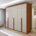 Guarda Roupa  Style 6 Portas 4 Gavetas 100% Mdf  Amêndoa Clea