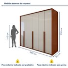 Guarda Roupa  Style 6 Portas 4 Gavetas 100% Mdf  Frassino/off