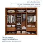 Guarda Roupa  Style 6 Portas 4 Gavetas 100% Mdf Com Espelho A