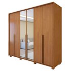 Guarda Roupa  Style 6 Portas 4 Gavetas 100% Mdf Com Espelho E