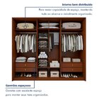 Guarda Roupa  Style 6 Portas 4 Gavetas 100% Mdf Com Espelho F