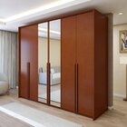 Guarda Roupa  Style 6 Portas 4 Gavetas 100% Mdf Com Espelho F