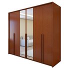 Guarda Roupa  Style 6 Portas 4 Gavetas 100% Mdf Com Espelho F